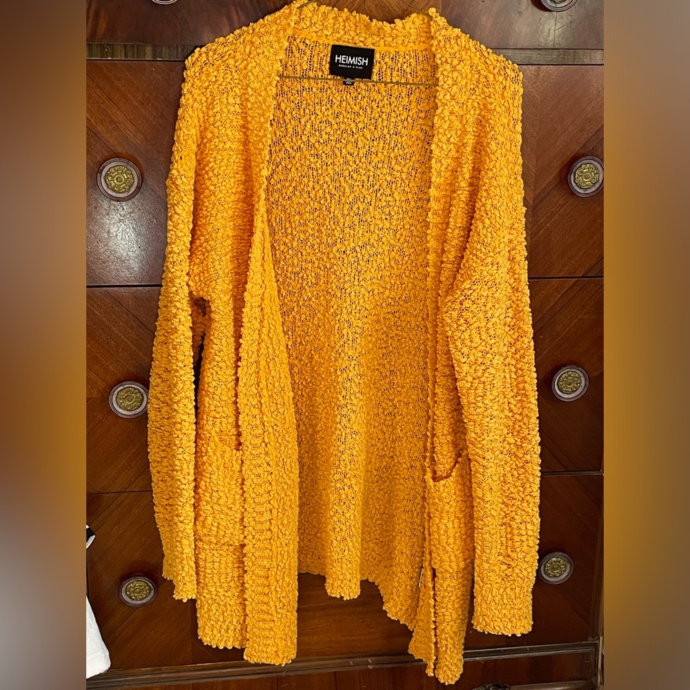 Hemish pocorn cardigan with pockets m/l